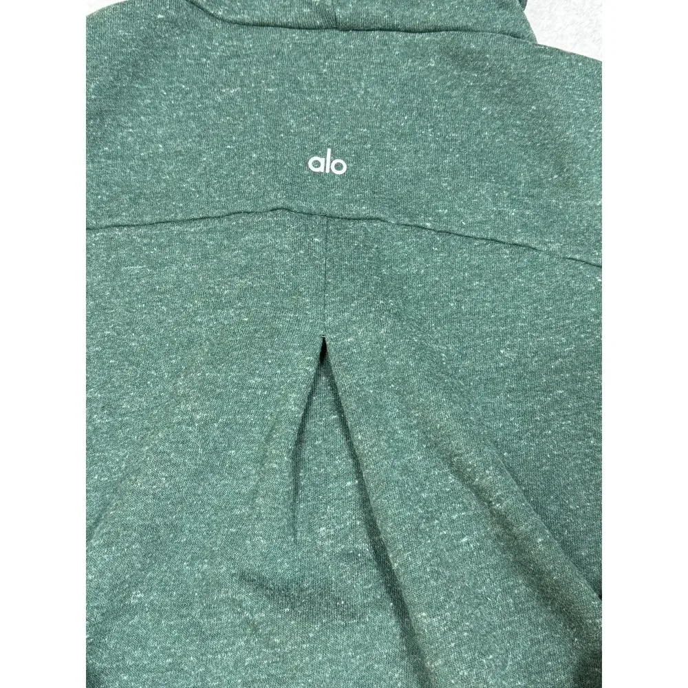 Alo Womens Green Turtleneck Pullover Sweatshirt